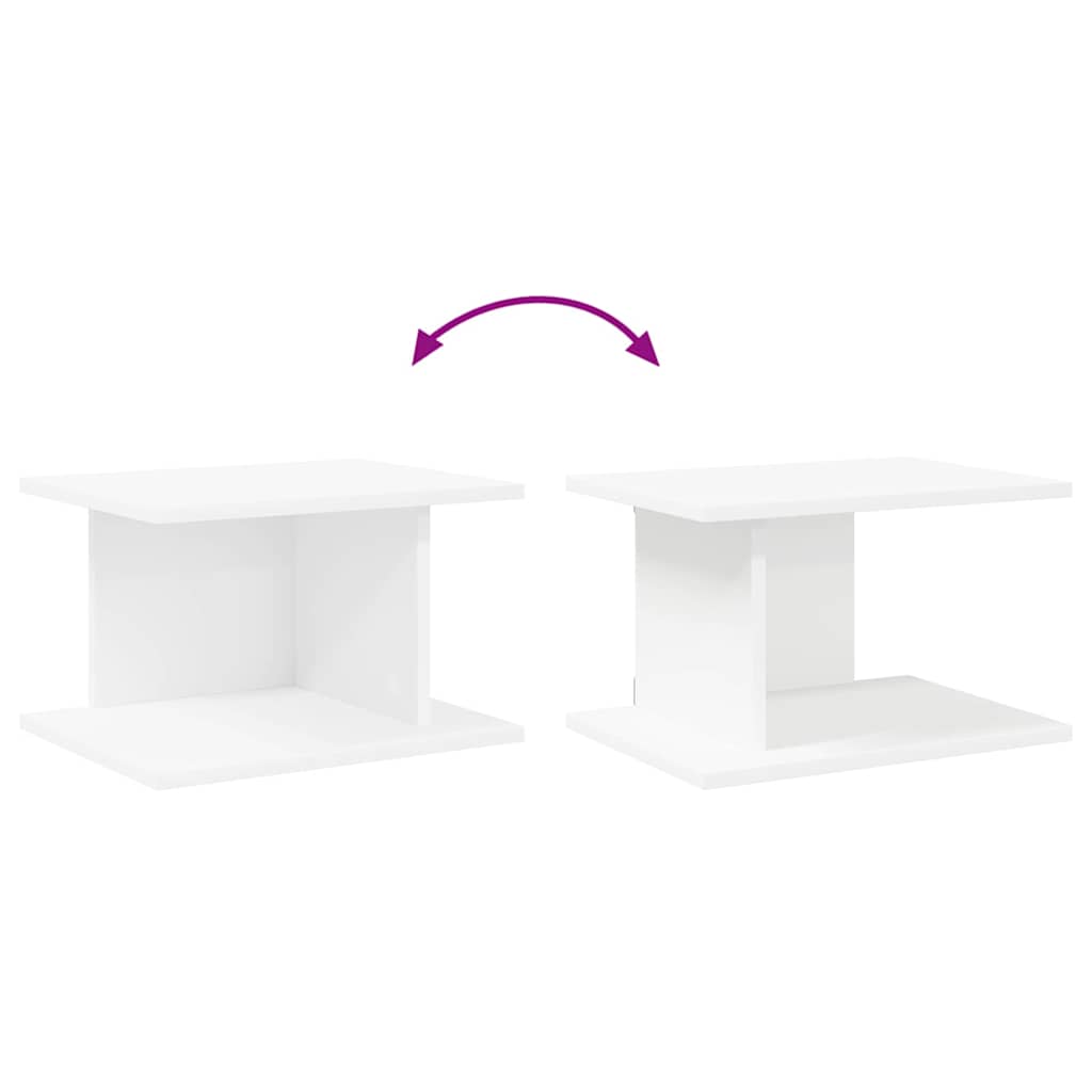 Naktinis staliukas 2 pcs Balta 40 x 30 x 25 cm Apdirbta mediena