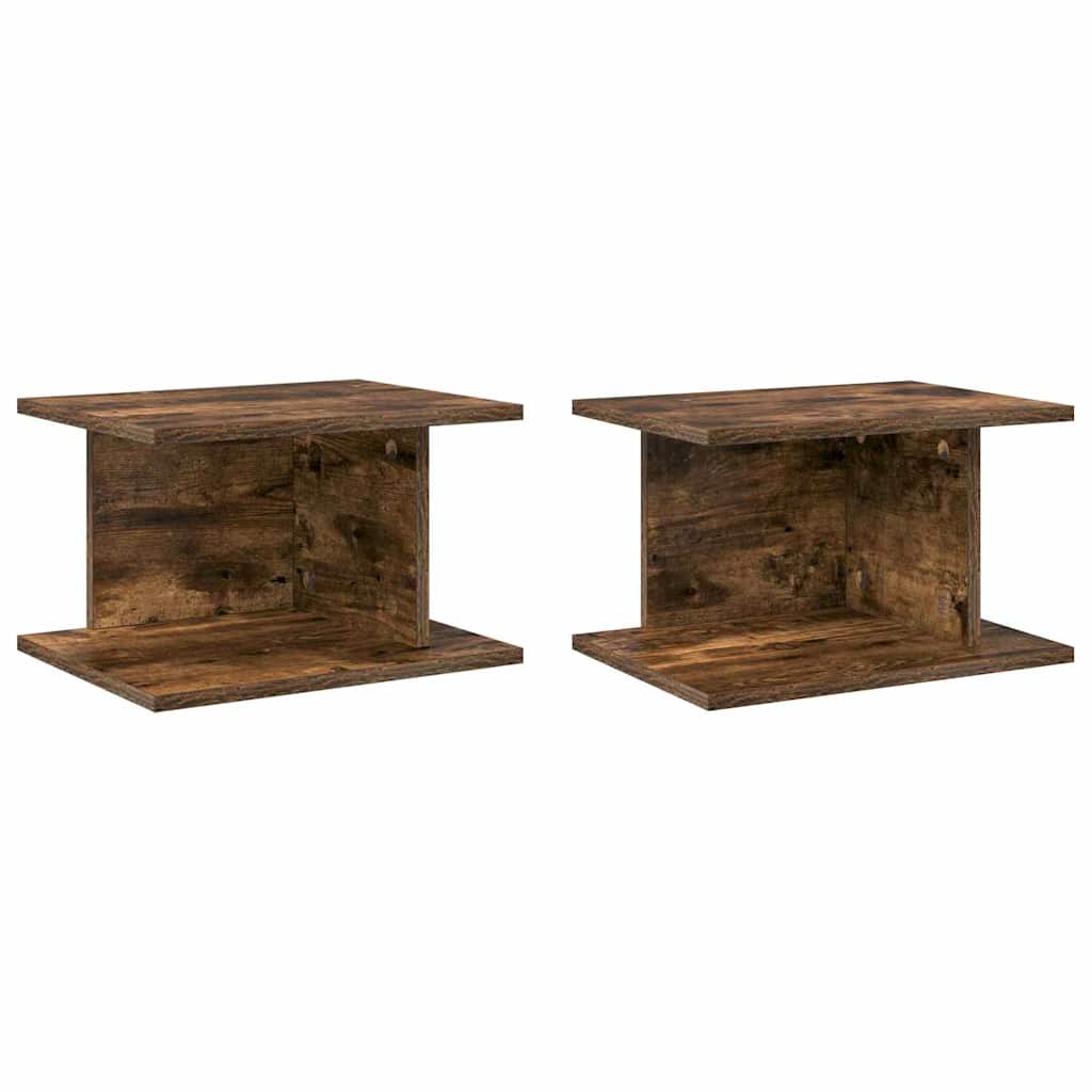 Naktinis staliukas 2 pcs Rūkyta ąžuolas 40 x 30 x 25 cm