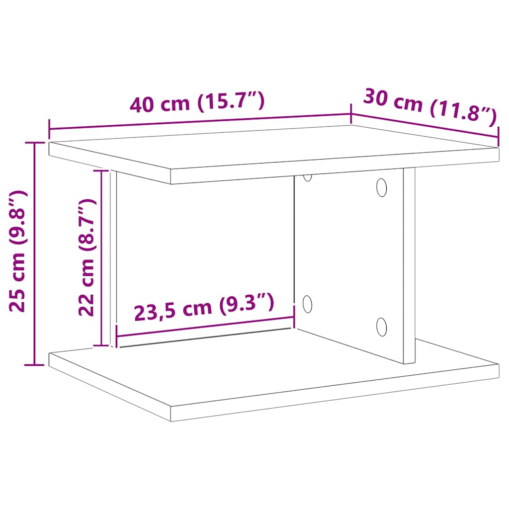 Naktinis staliukas Pilkas Sonoma 40 x 30 x 25 cm