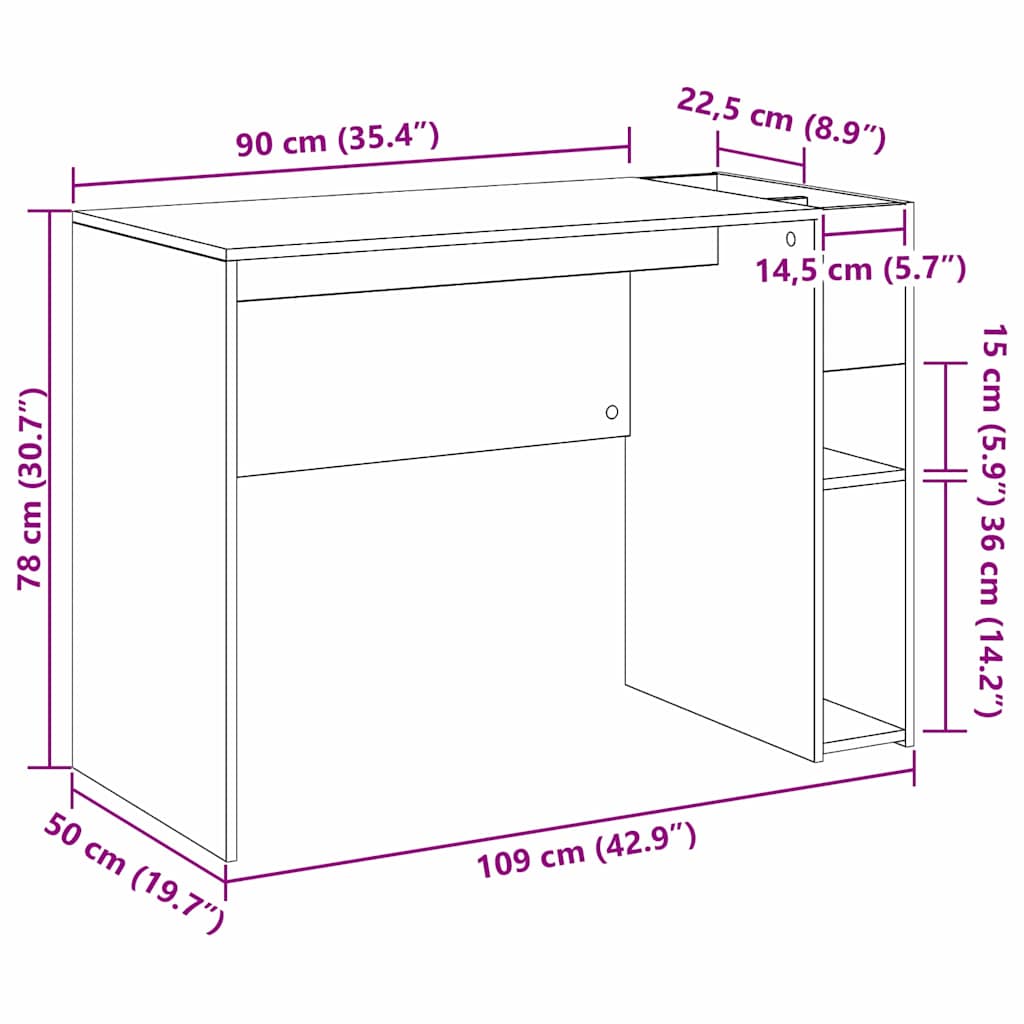 Stalas Balta 109 x 50 x 78 cm Apdirbta mediena
