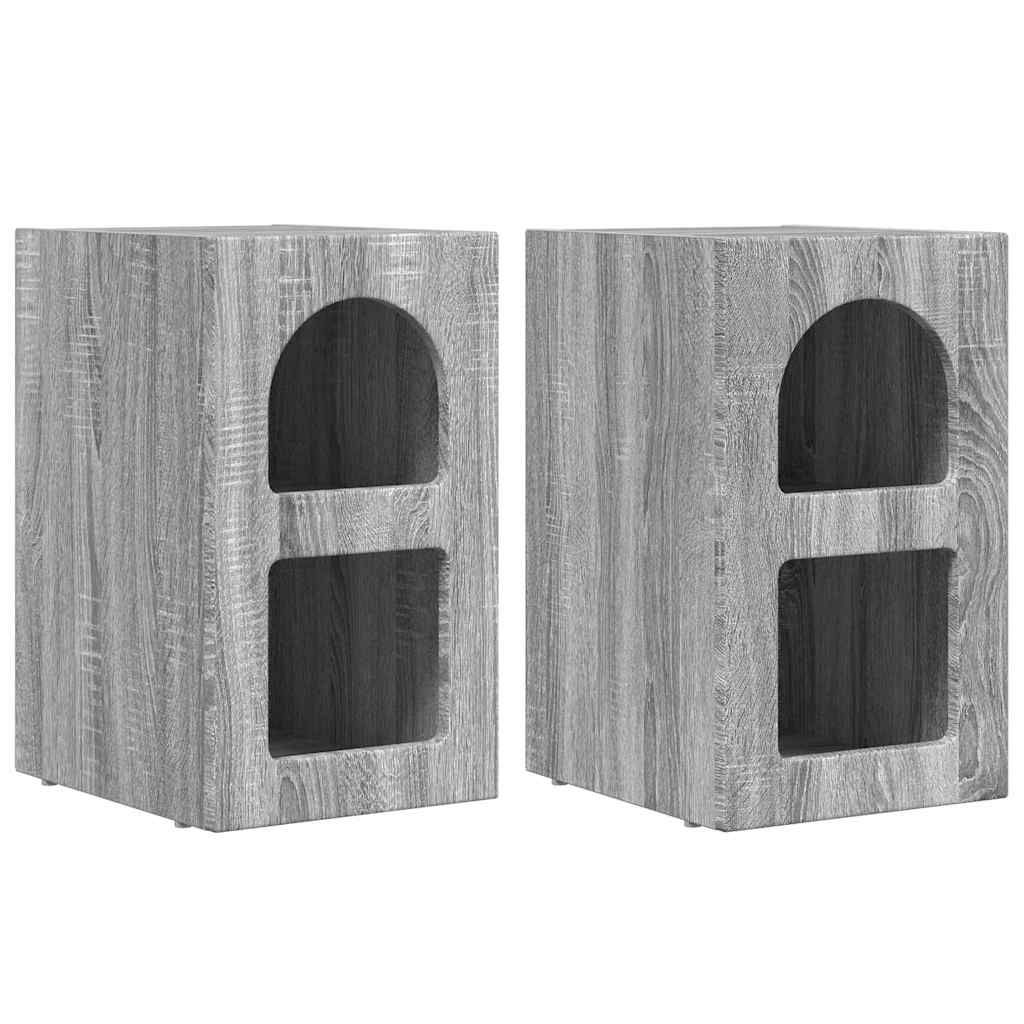 Naktinis staliukas 2 pcs Pilkas Sonoma 29.5 x 35 x 50 cm