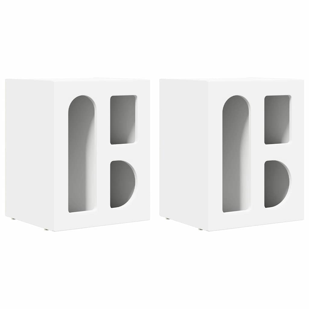 Naktinis staliukas 2 pcs Balta 40 x 35 x 50 cm Apdirbta mediena