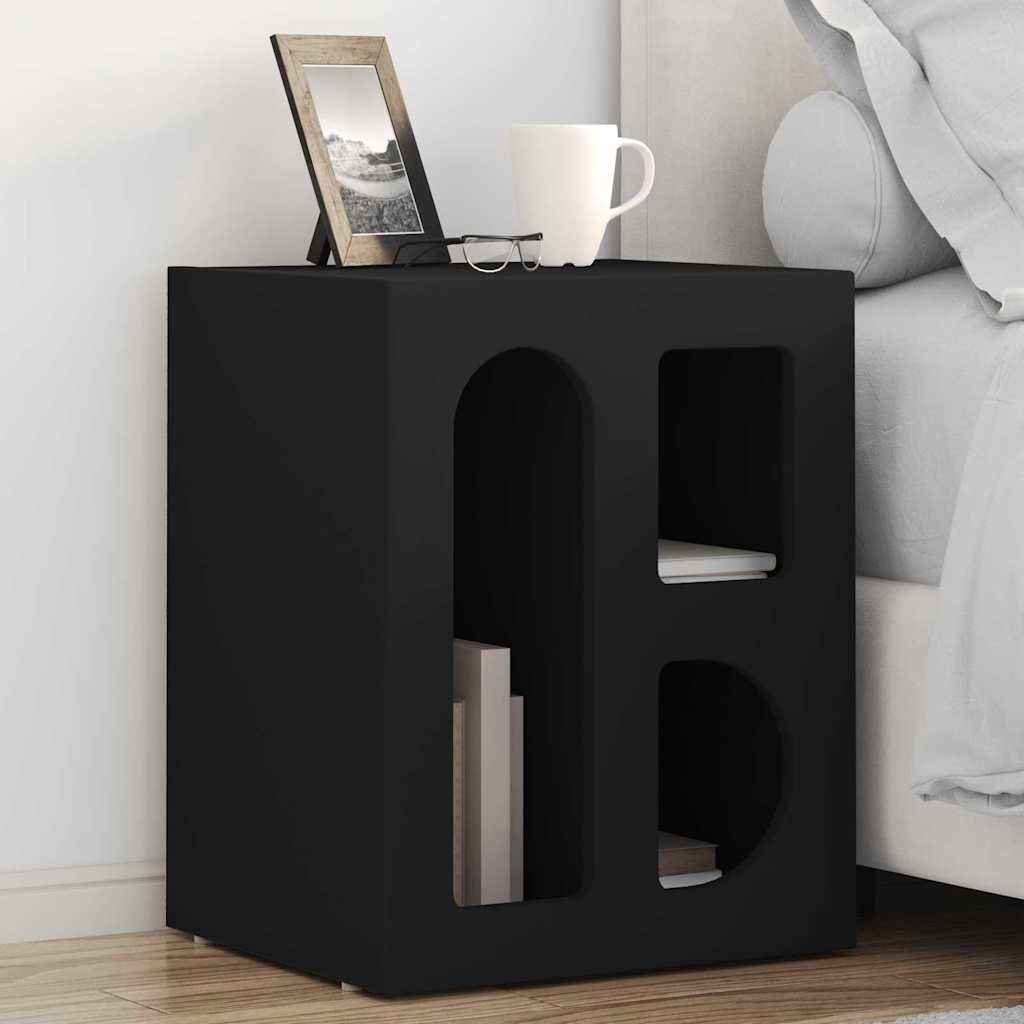 Naktinis staliukas 2 pcs Juoda 40 x 35 x 50 cm Apdirbta mediena