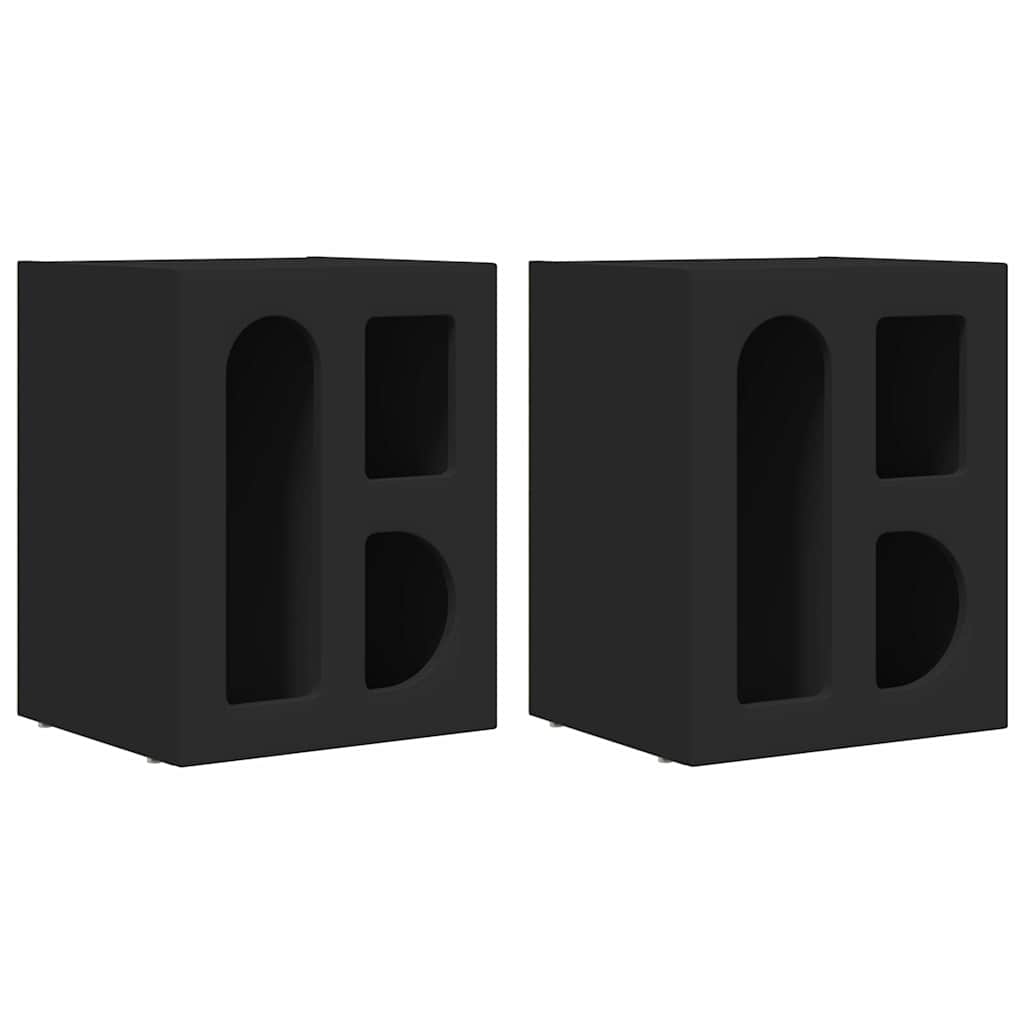 Naktinis staliukas 2 pcs Juoda 40 x 35 x 50 cm Apdirbta mediena