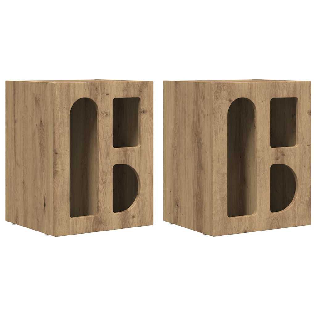 Naktinis staliukas 2 pcs Amatininkų ąžuolas 40 x 35 x 50 cm