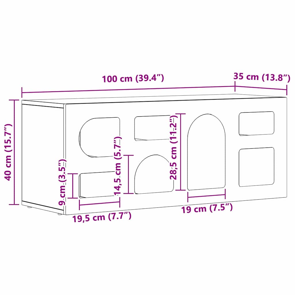 Televizoriaus spintelė Balta 100 x 35 x 40 cm Apdirbta mediena