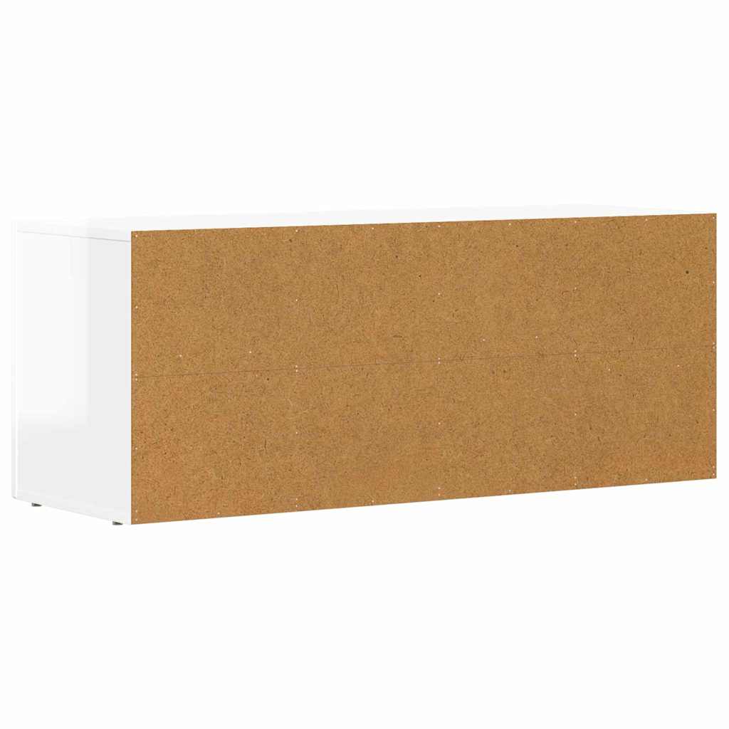 Televizoriaus spintelė Aukštai blizganti balta 100 x 35 x 40 cm