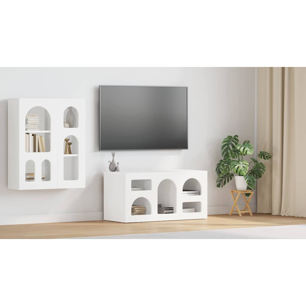 Televizoriaus spintelė Balta 80 x 35 x 40 cm Apdirbta mediena
