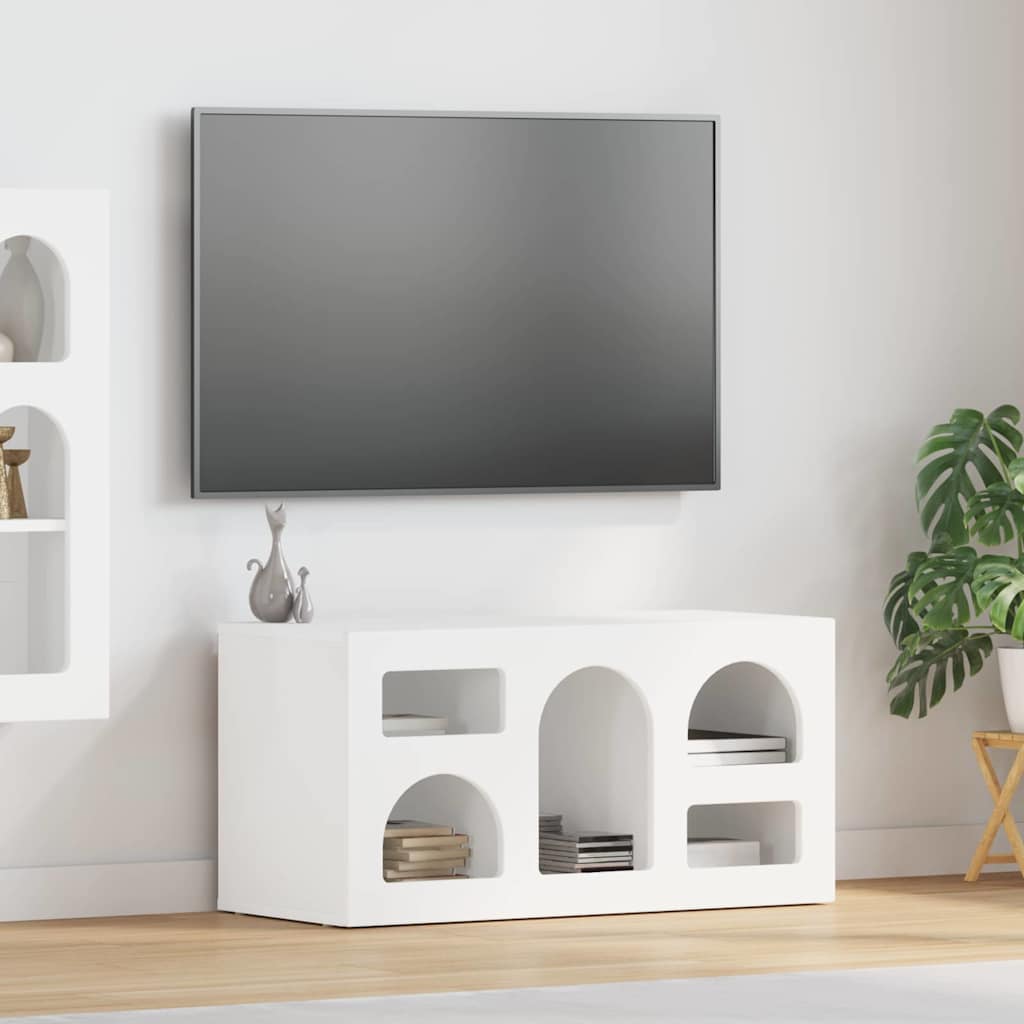 Televizoriaus spintelė Balta 80 x 35 x 40 cm Apdirbta mediena