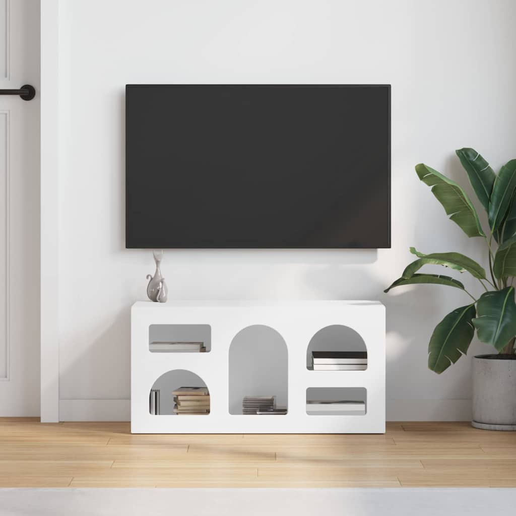 Televizoriaus spintelė Balta 80 x 35 x 40 cm Apdirbta mediena