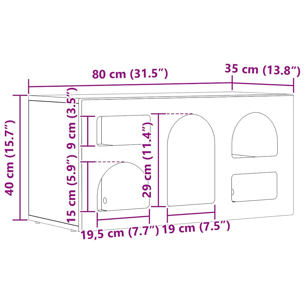 Televizoriaus spintelė Balta 80 x 35 x 40 cm Apdirbta mediena