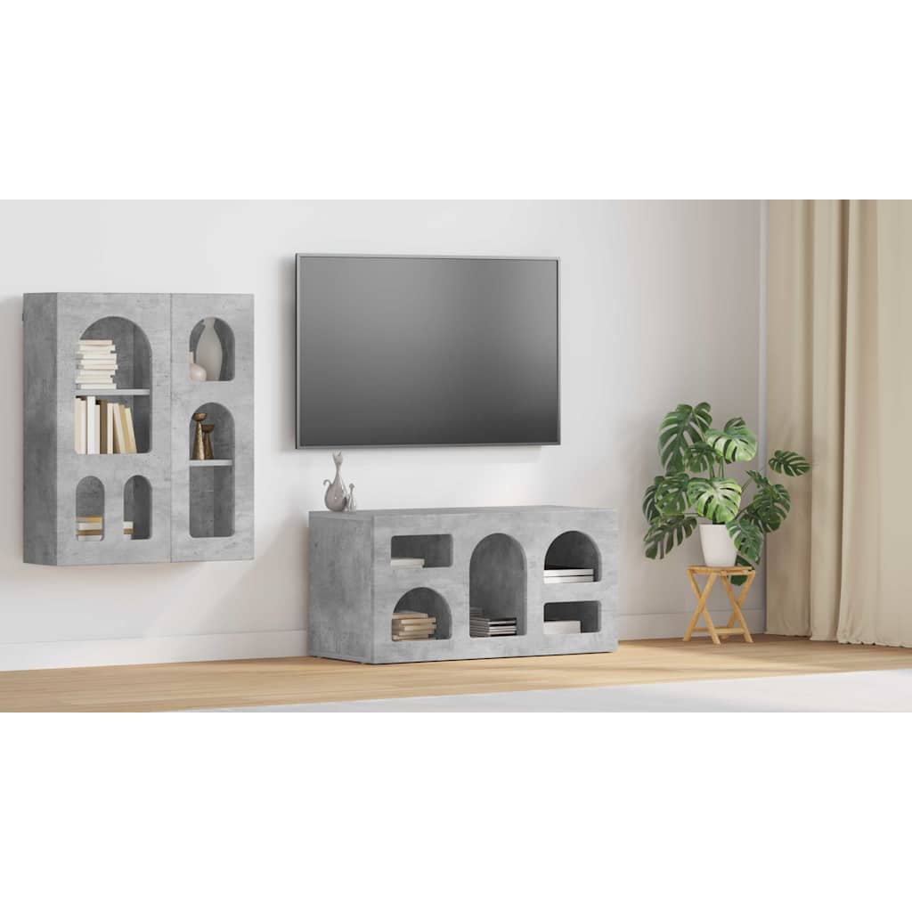 TV skapītis, betona pelēks, 80 x 35 x 40 cm