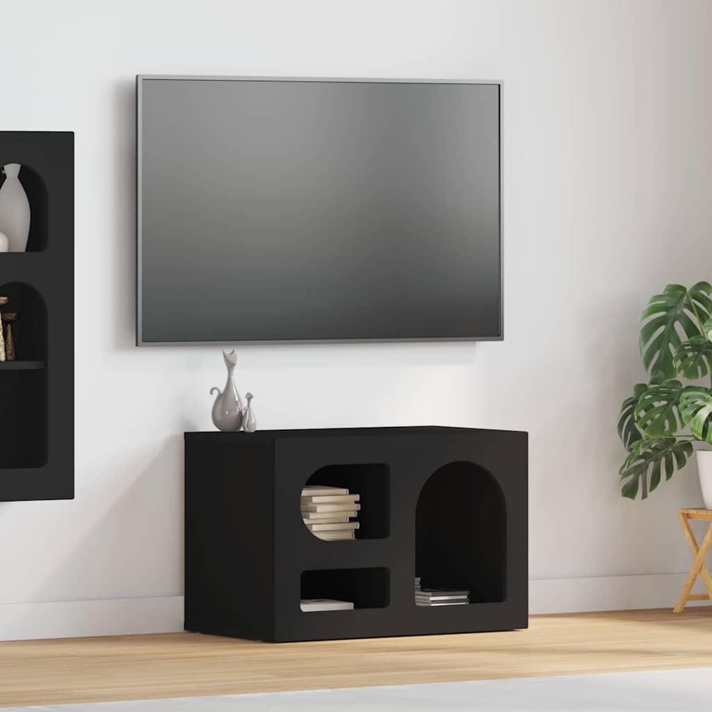 Televizoriaus spintelė Juoda 60 x 35 x 40 cm Apdirbta mediena
