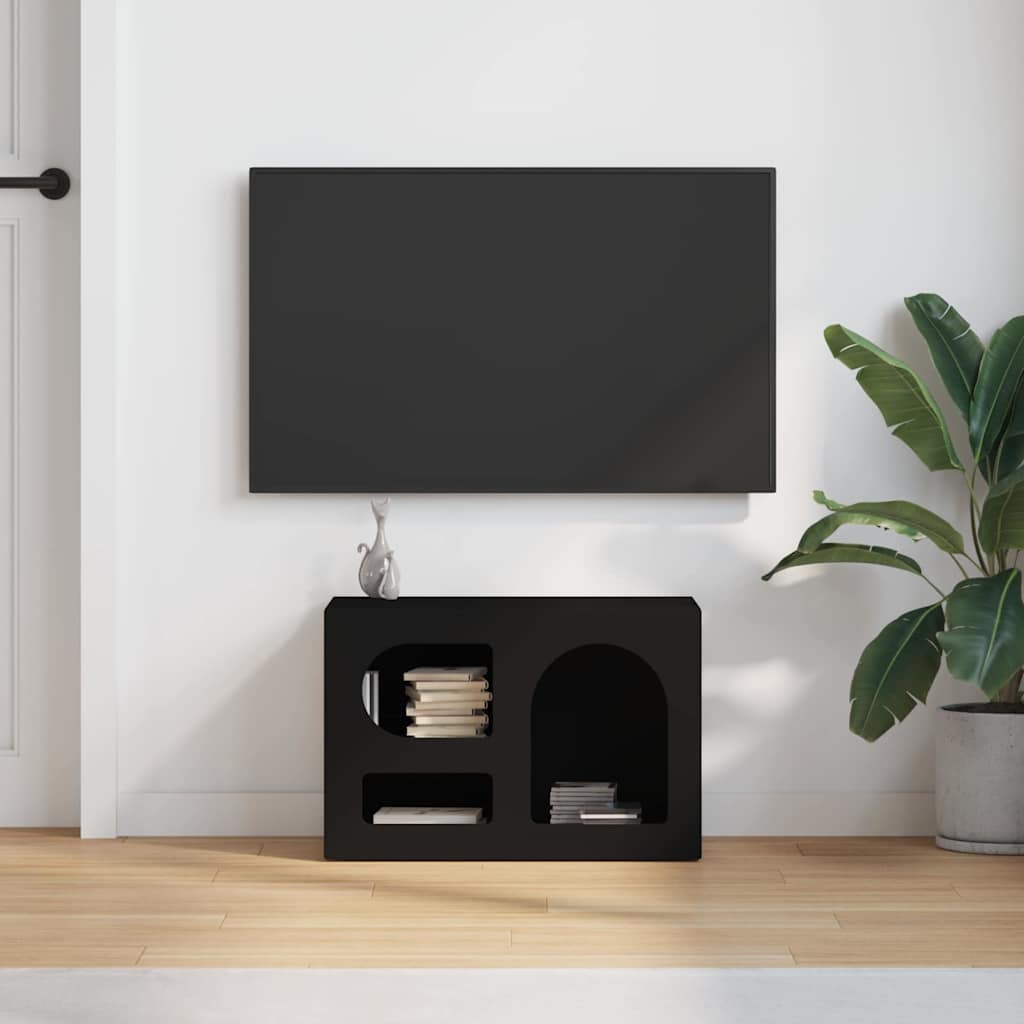Televizoriaus spintelė Juoda 60 x 35 x 40 cm Apdirbta mediena