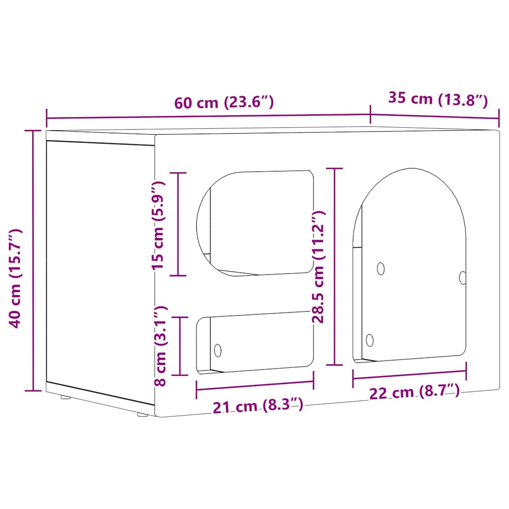 Televizoriaus spintelė Juoda 60 x 35 x 40 cm Apdirbta mediena