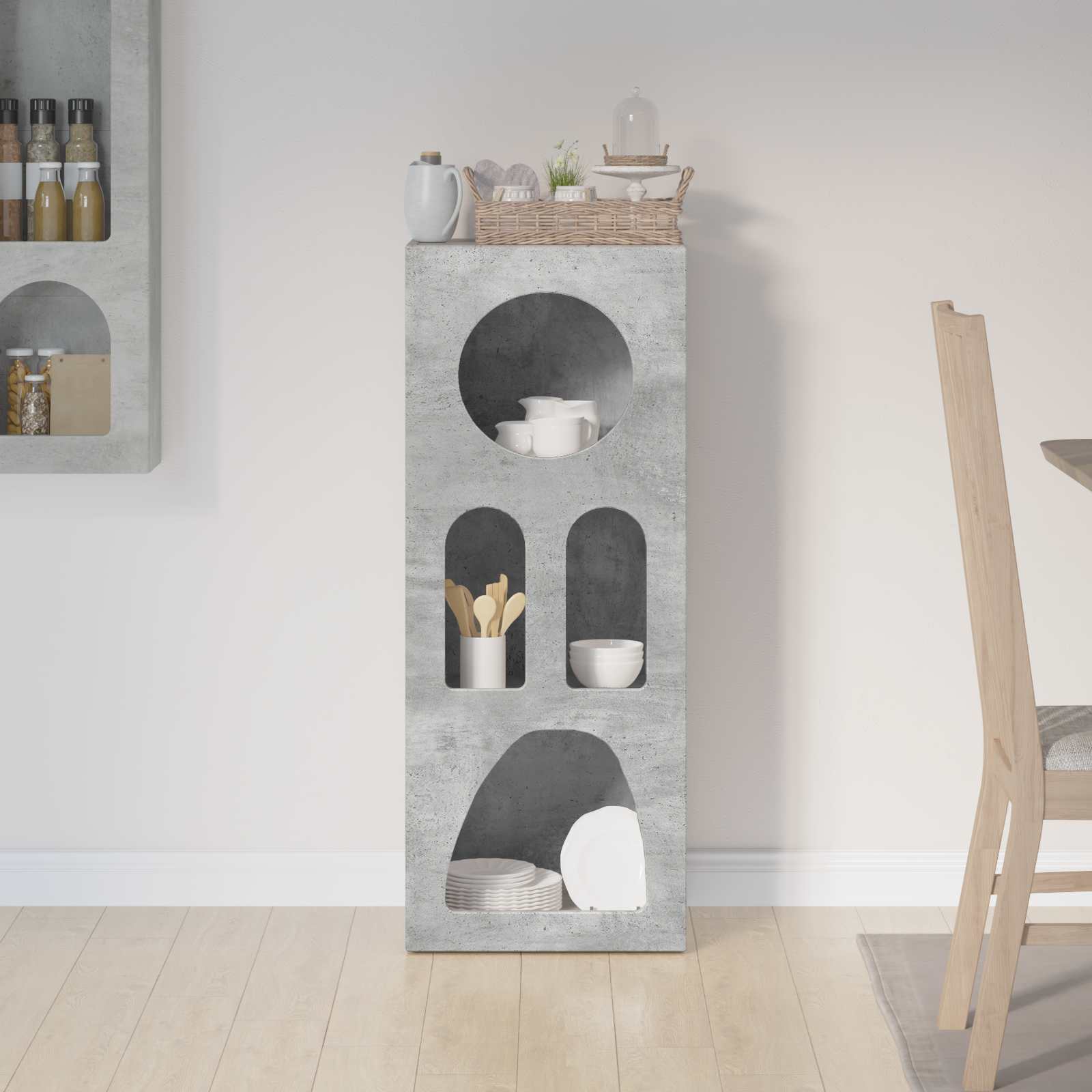 Kabalas Concrete Grey 40 x 35 x 100.5 cm Engineered Wood