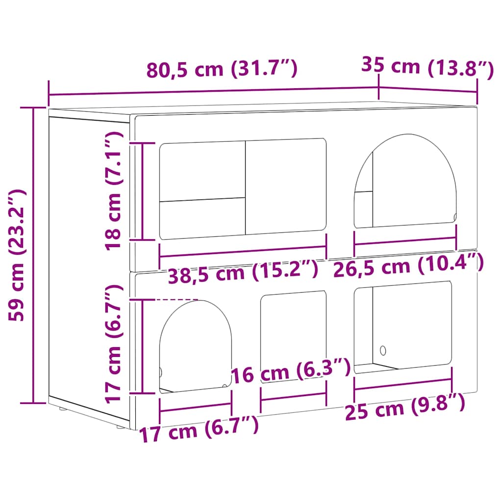 Cabinet White 80.5 x 35 x 59 cm Engineered wood