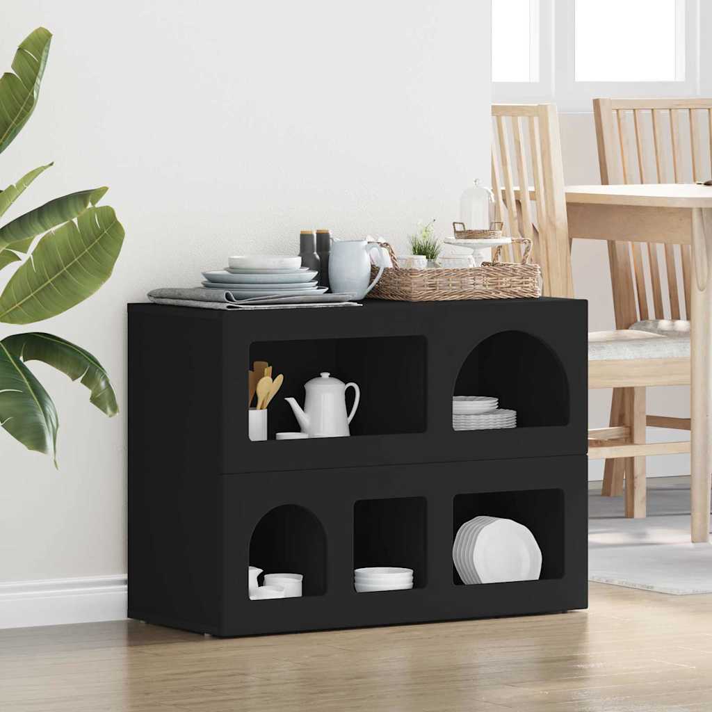 Sideboard Black 80.5 x 35 x 59 cm Engineered wood