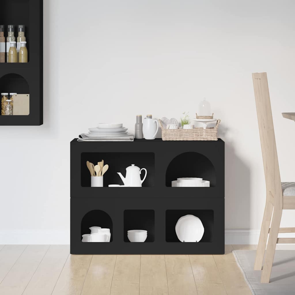 Sideboard Black 80.5 x 35 x 59 cm Engineered wood