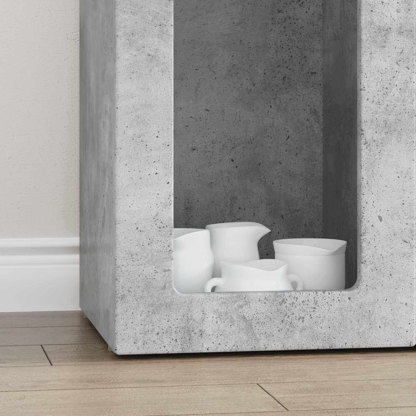 Kabal Concrete Grey 59 x 35 x 100.5 cm Engineered wood