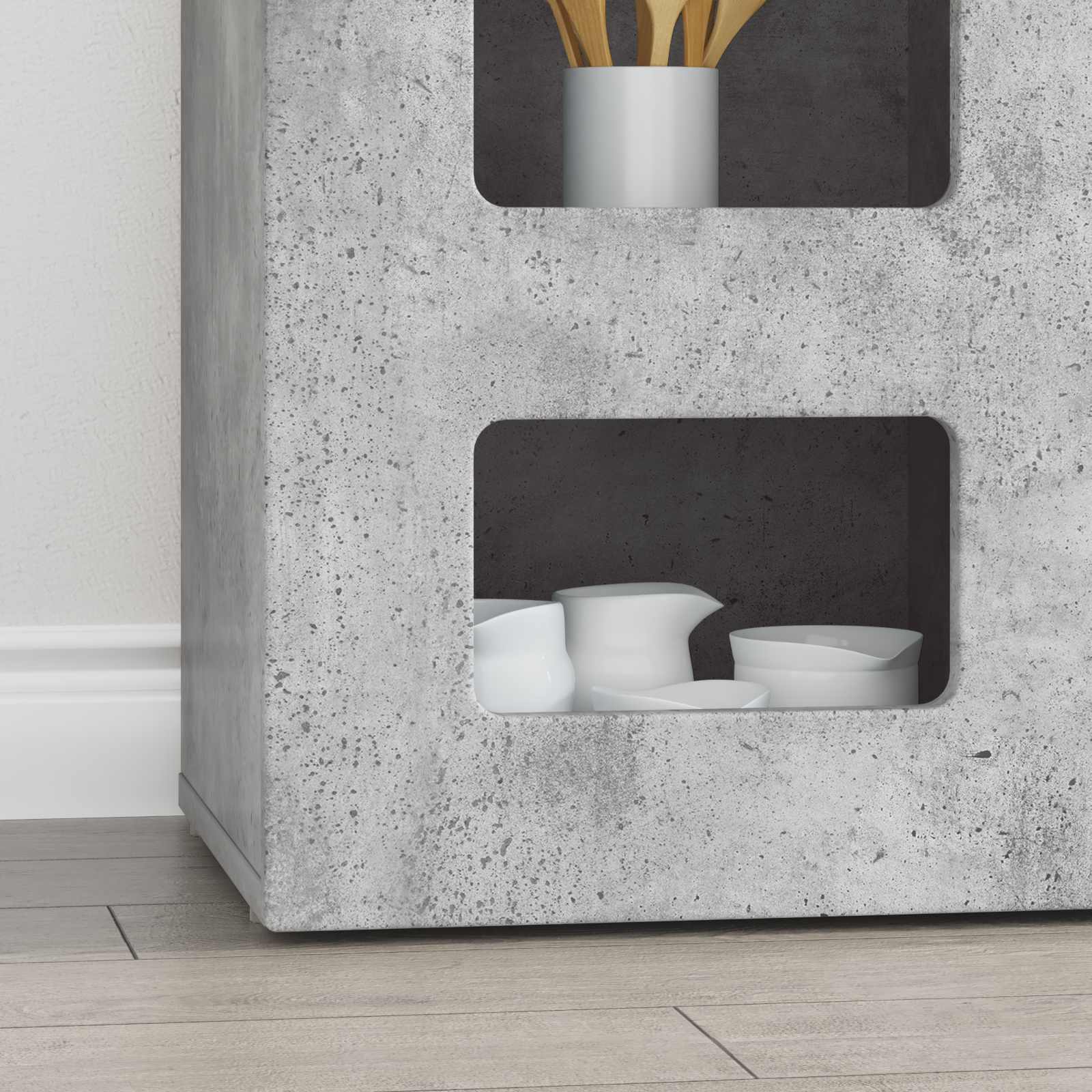 Kabalas Betono pilka 100 x 35 x 59 cm Apdirbta mediena