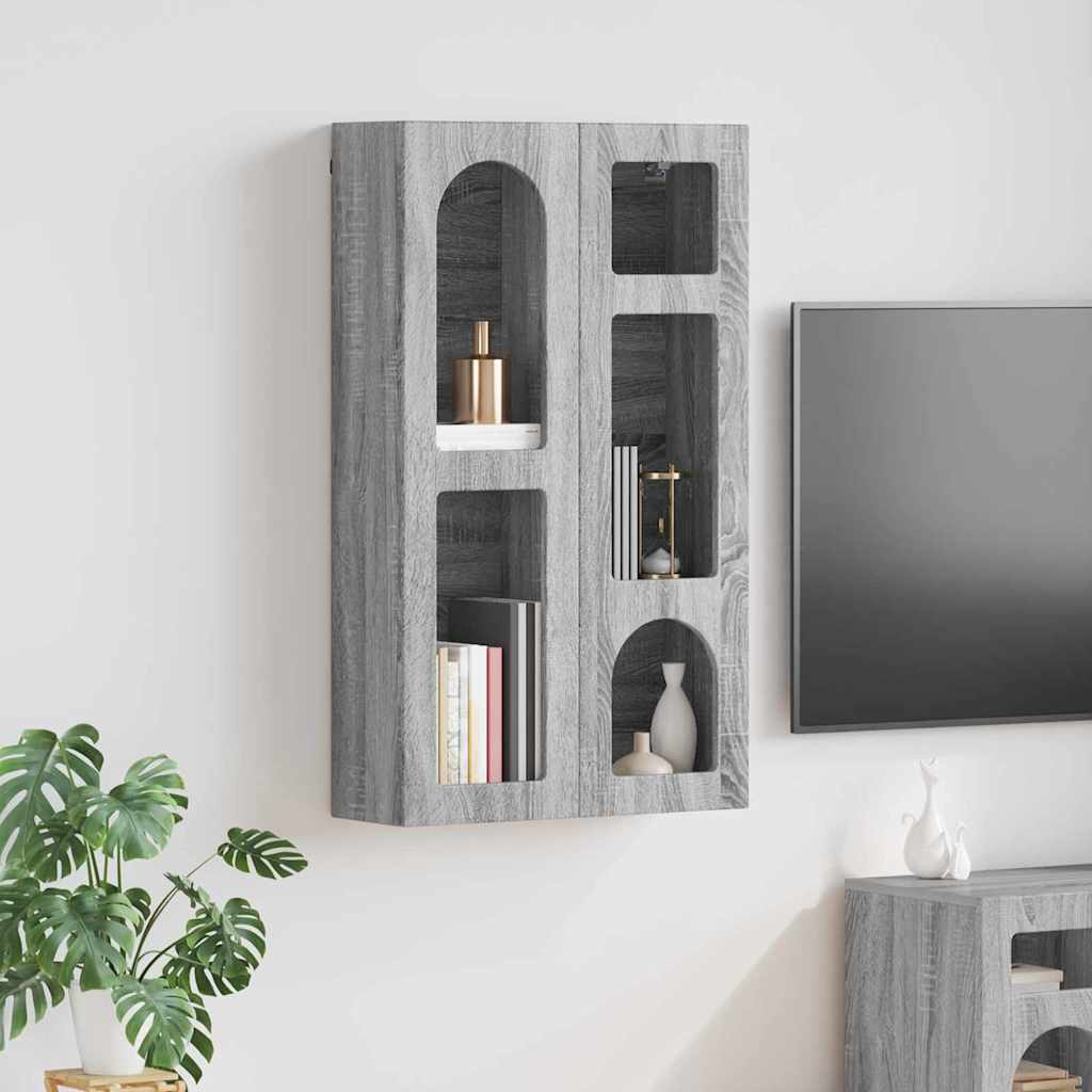 Wall Cabinet with Shelf Grey Sonoma 59 x 20 x 100 cm