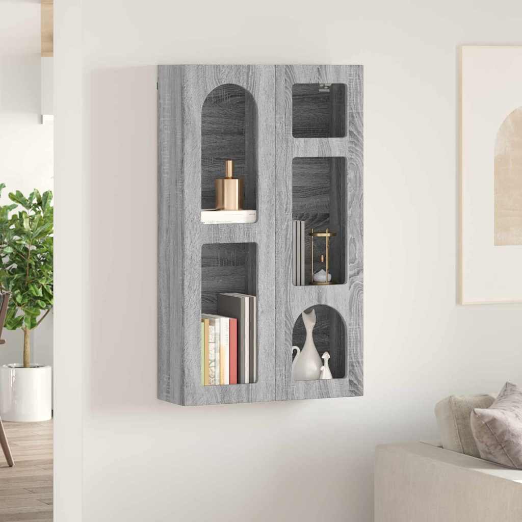 Wall Cabinet with Shelf Grey Sonoma 59 x 20 x 100 cm