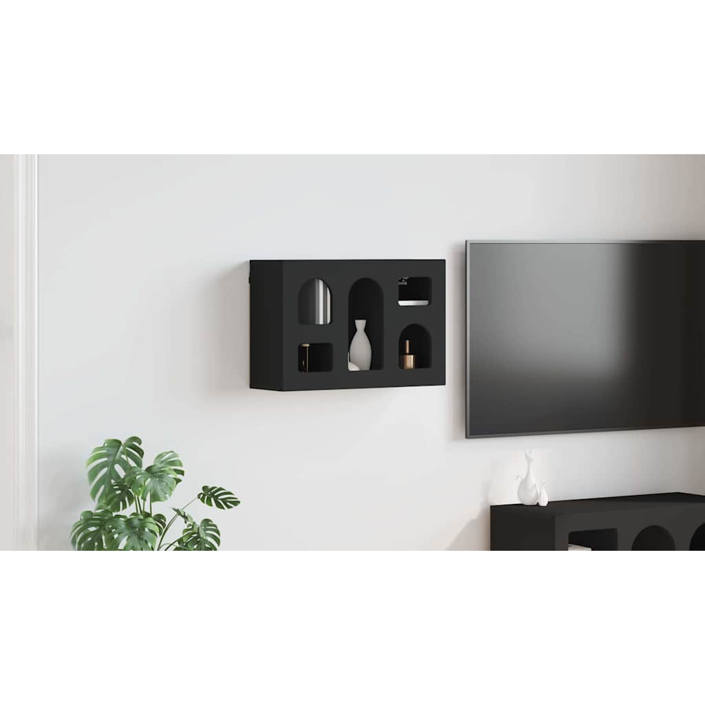 Pakabinama spintelė Juoda 60 x 20 x 40 cm Apdirbta mediena
