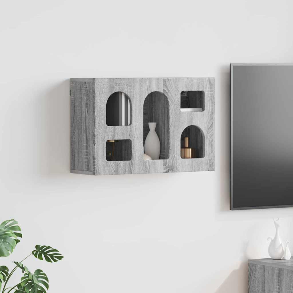 Wall-Mounted Shelf Cabinet Sonoma Grey 60 x 20 x 40 cm