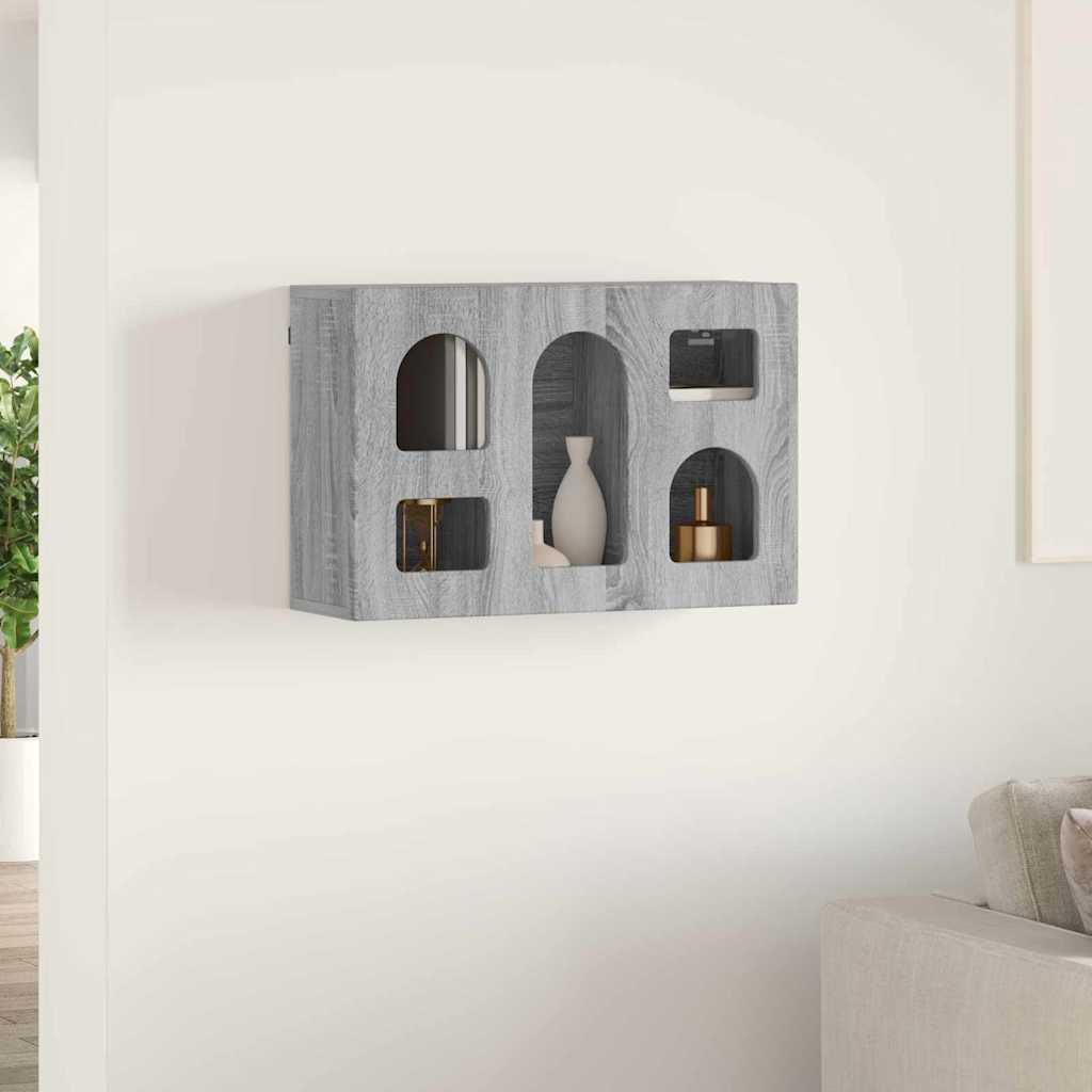 Wall-Mounted Shelf Cabinet Sonoma Grey 60 x 20 x 40 cm
