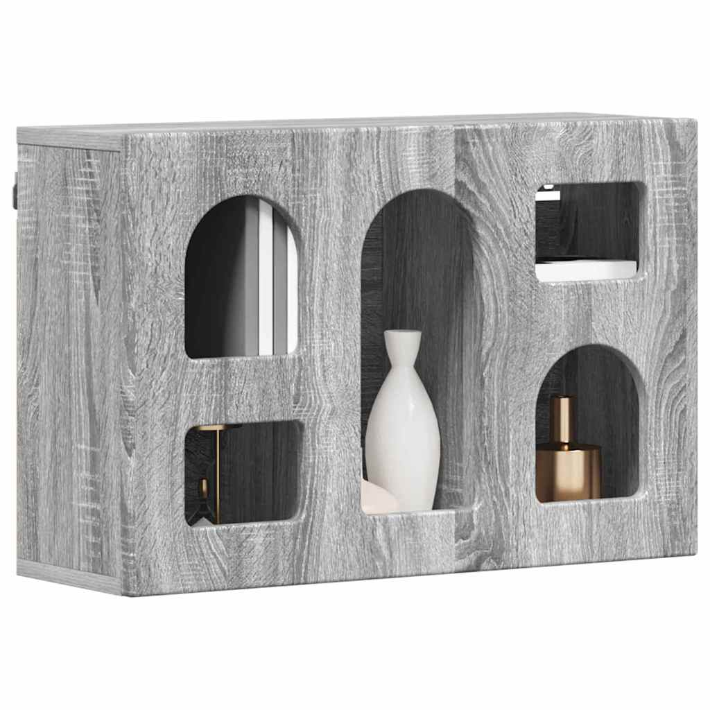 Wall-Mounted Shelf Cabinet Sonoma Grey 60 x 20 x 40 cm