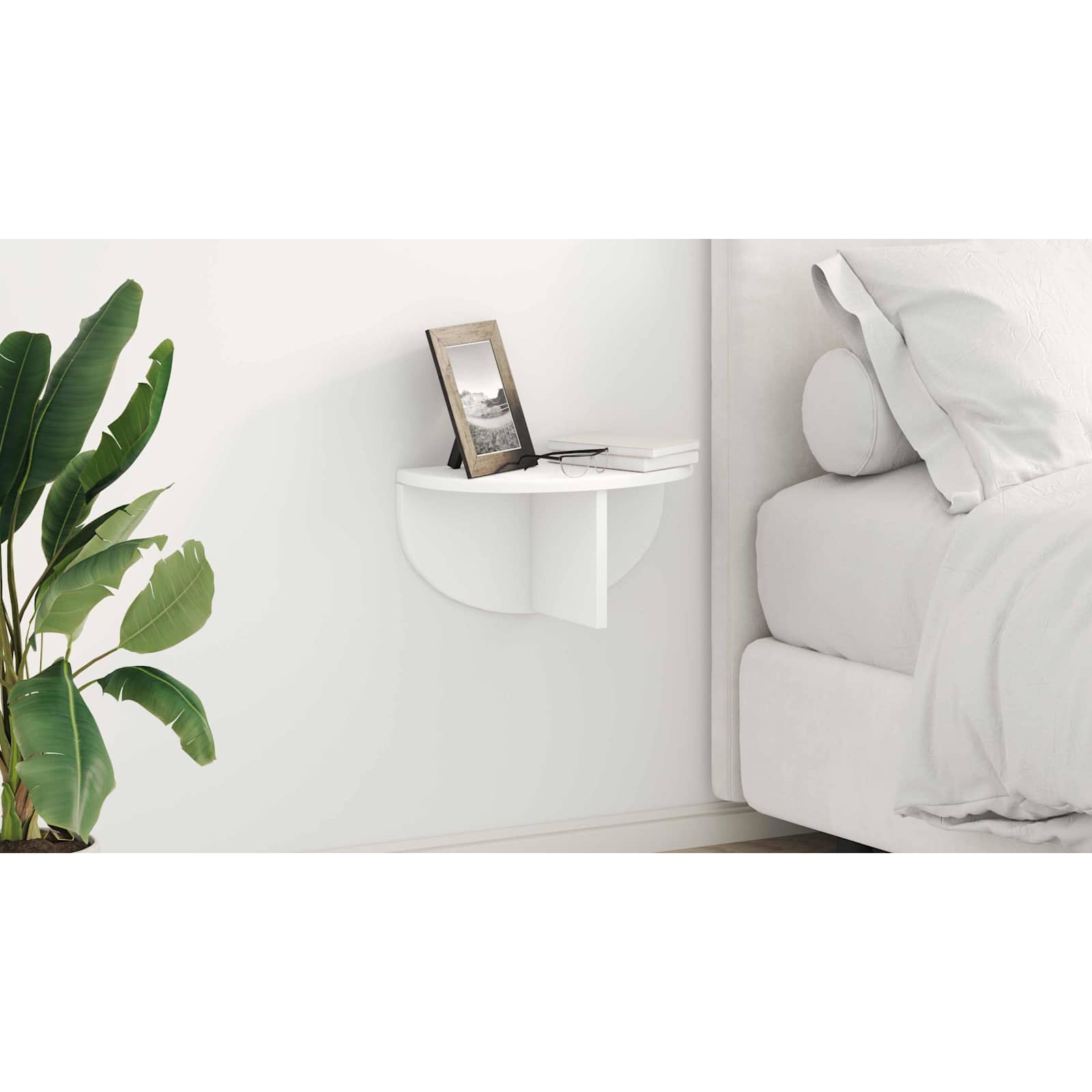 Sieninė lentyna 2 pcs Balta 38 x 19 x 19 cm Apdirbta mediena