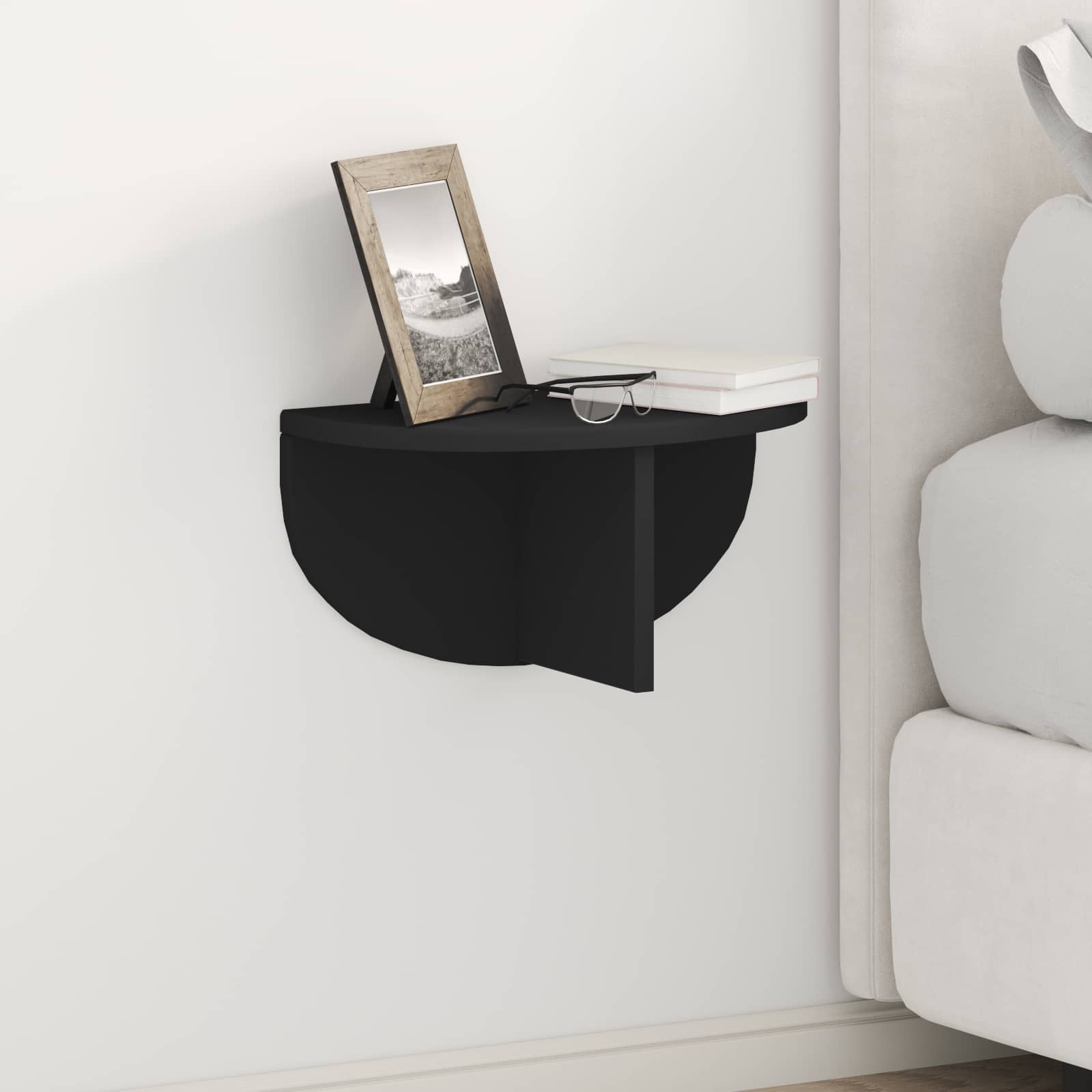 Wall Shelf 2 pcs Black 38 x 19 x 19 cm Engineered Wood