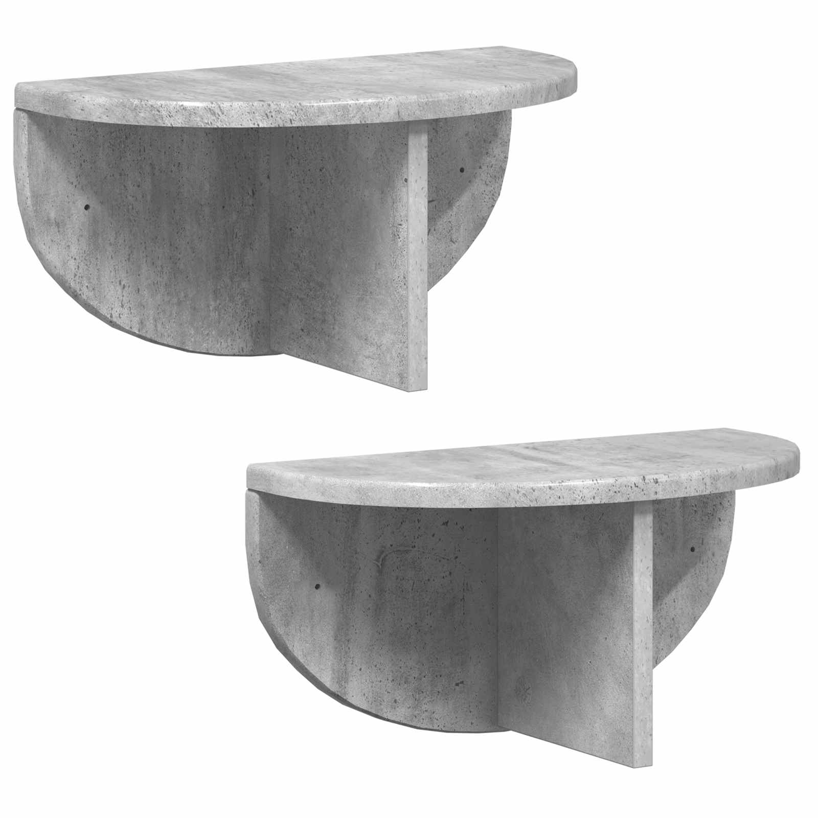 Sieninė lentyna 2 pcs Betono pilka 38 x 19 x 19 cm