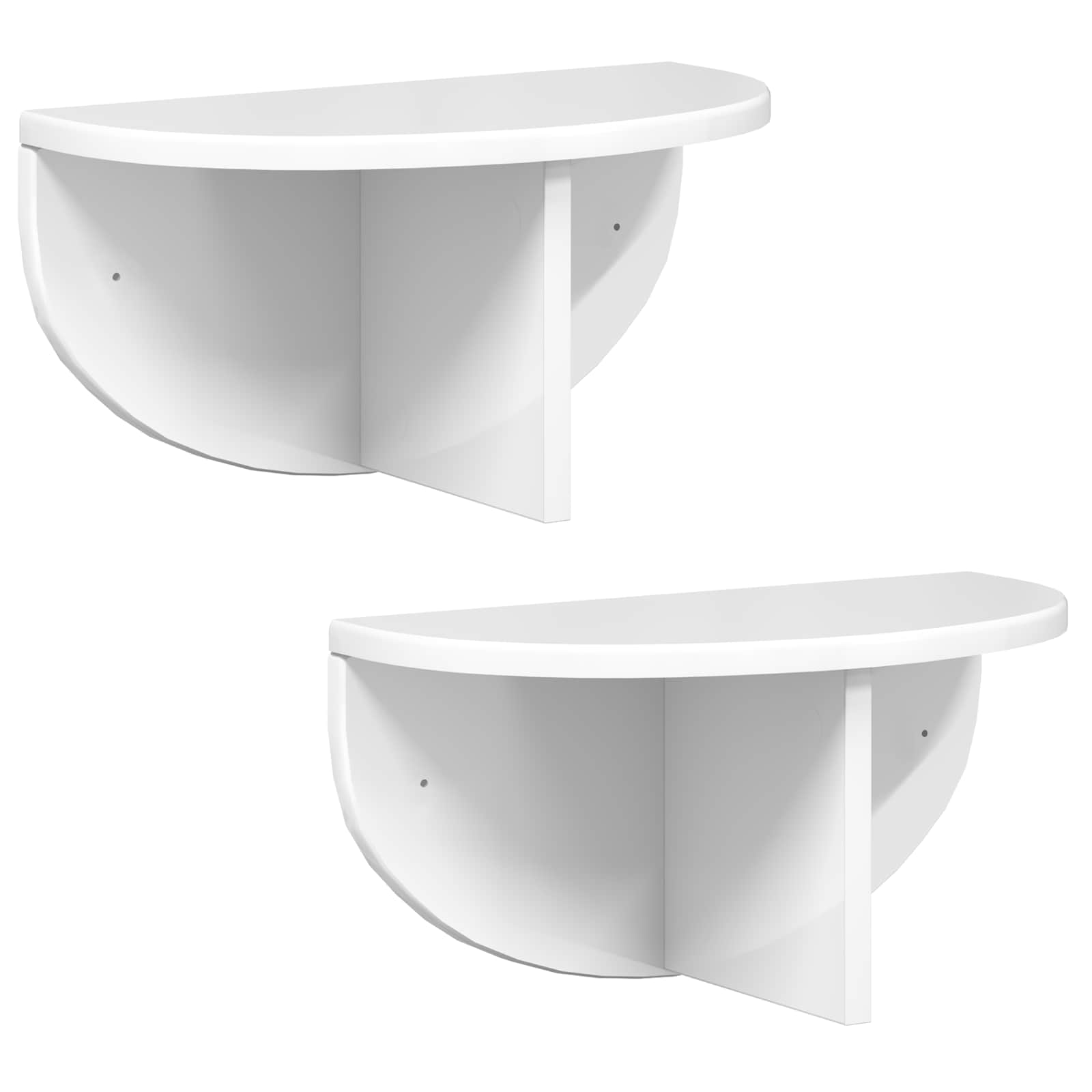 Sieninė lentyna 2 pcs Aukštai blizganti balta 38 x 19 x 19 cm