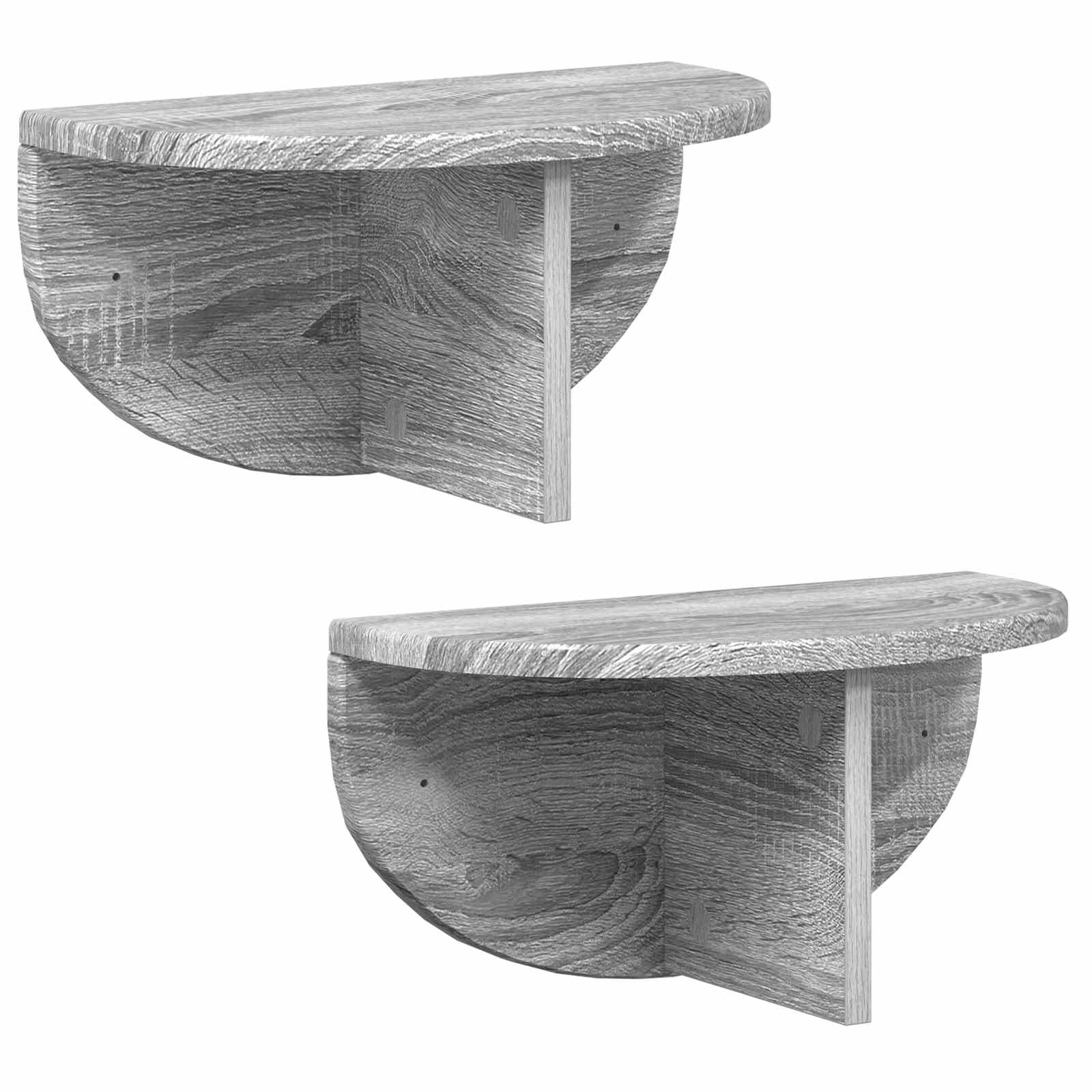 Wall Shelf 2 pcs Grey Sonoma 38 x 19 x 19 cm