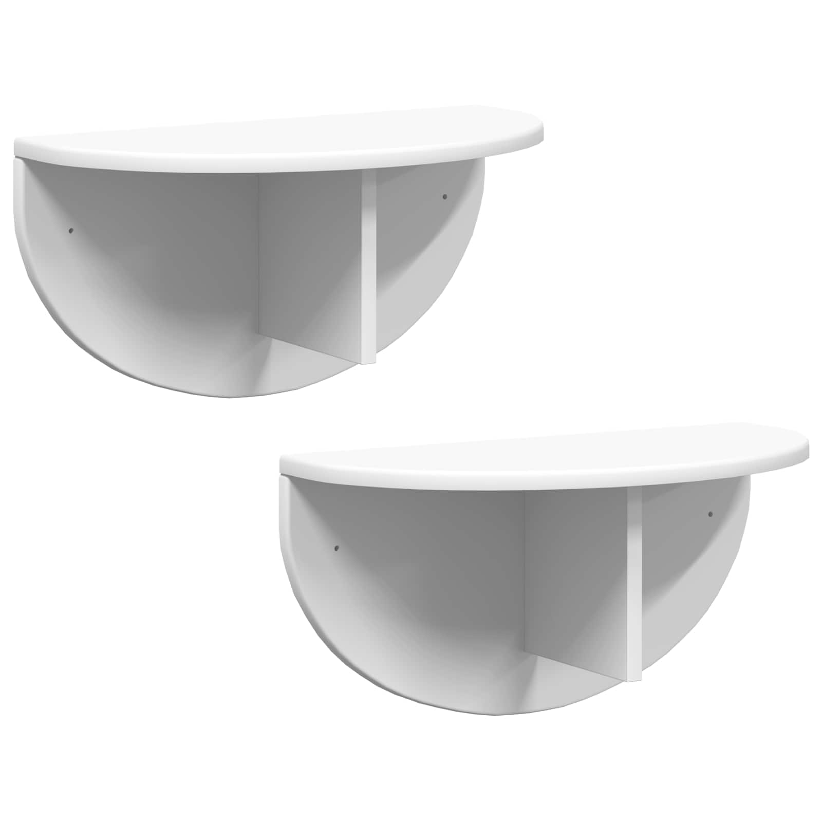 Sieninė lentyna 2 pcs Balta 38 x 19 x 19 cm Apdirbta mediena