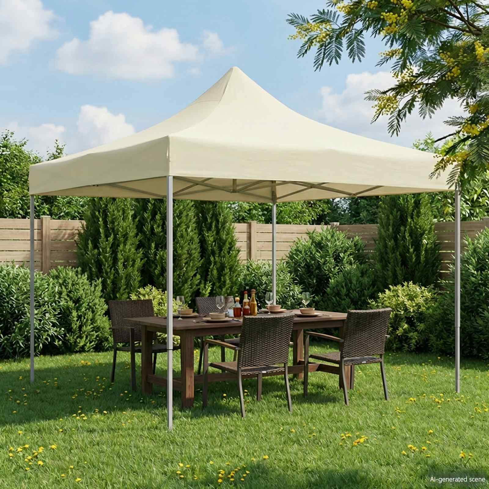 Party tent NIOBE, cream, 291x291cm