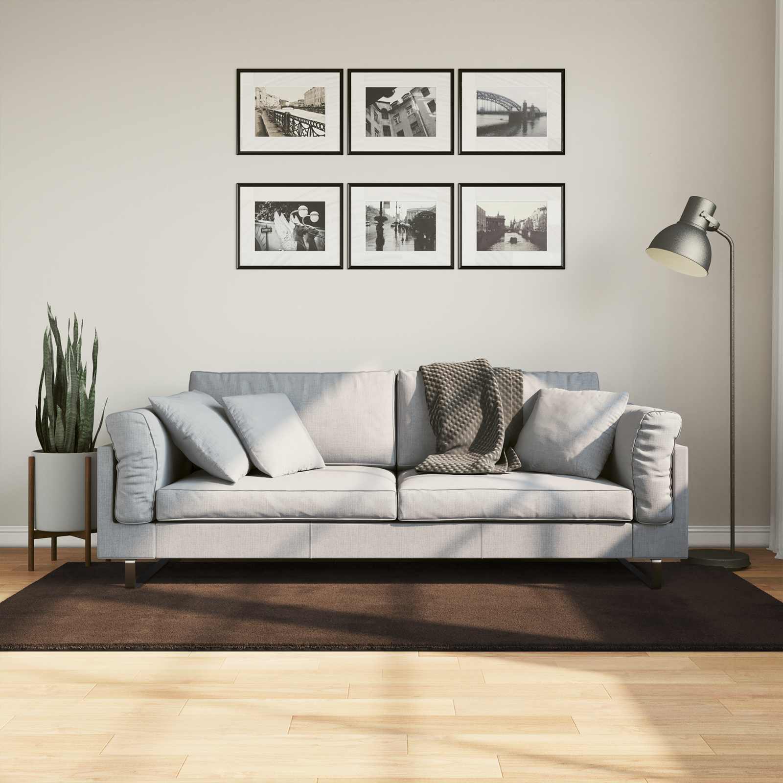 Zonālais paklājs Taisnstūrveida HUARTE Brūns 200 x 100 cm