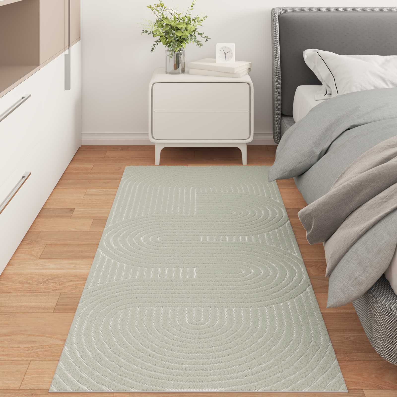 Area Rug HUARTE Green 200 x 80 cm Polyester