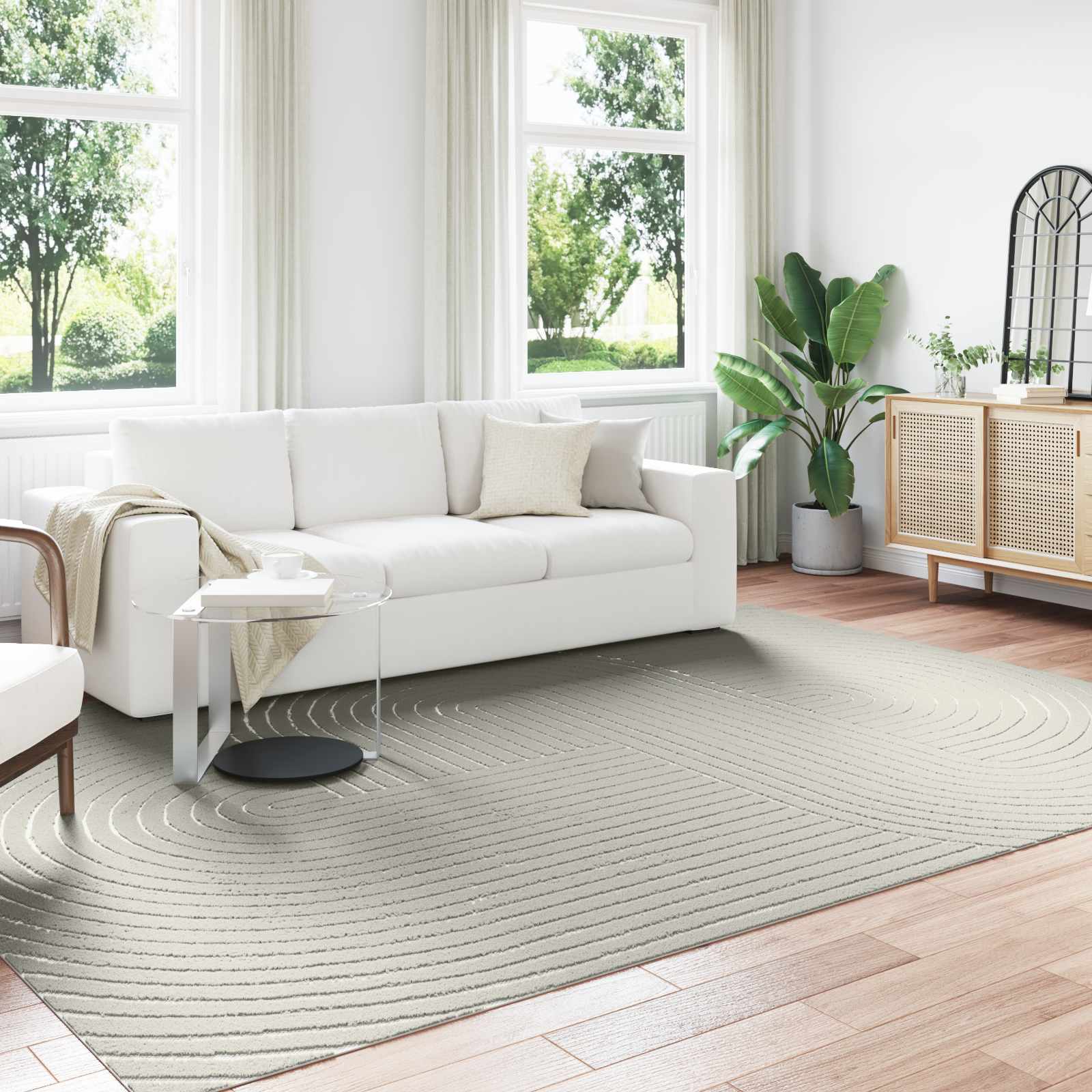 Zoned Rug HUARTE Green 280 x 200 cm Polyester