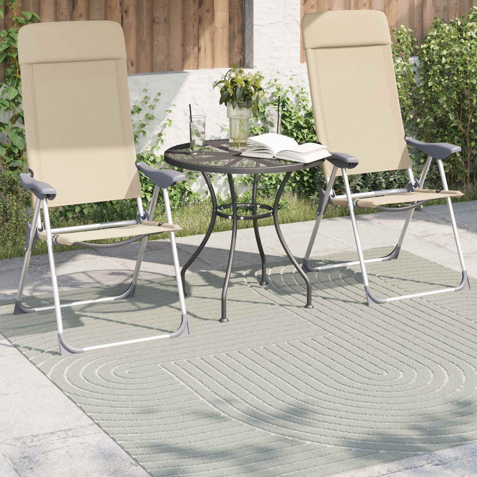 HUARTE Green 120 x 120 cm Polyester Zoned Area Rug