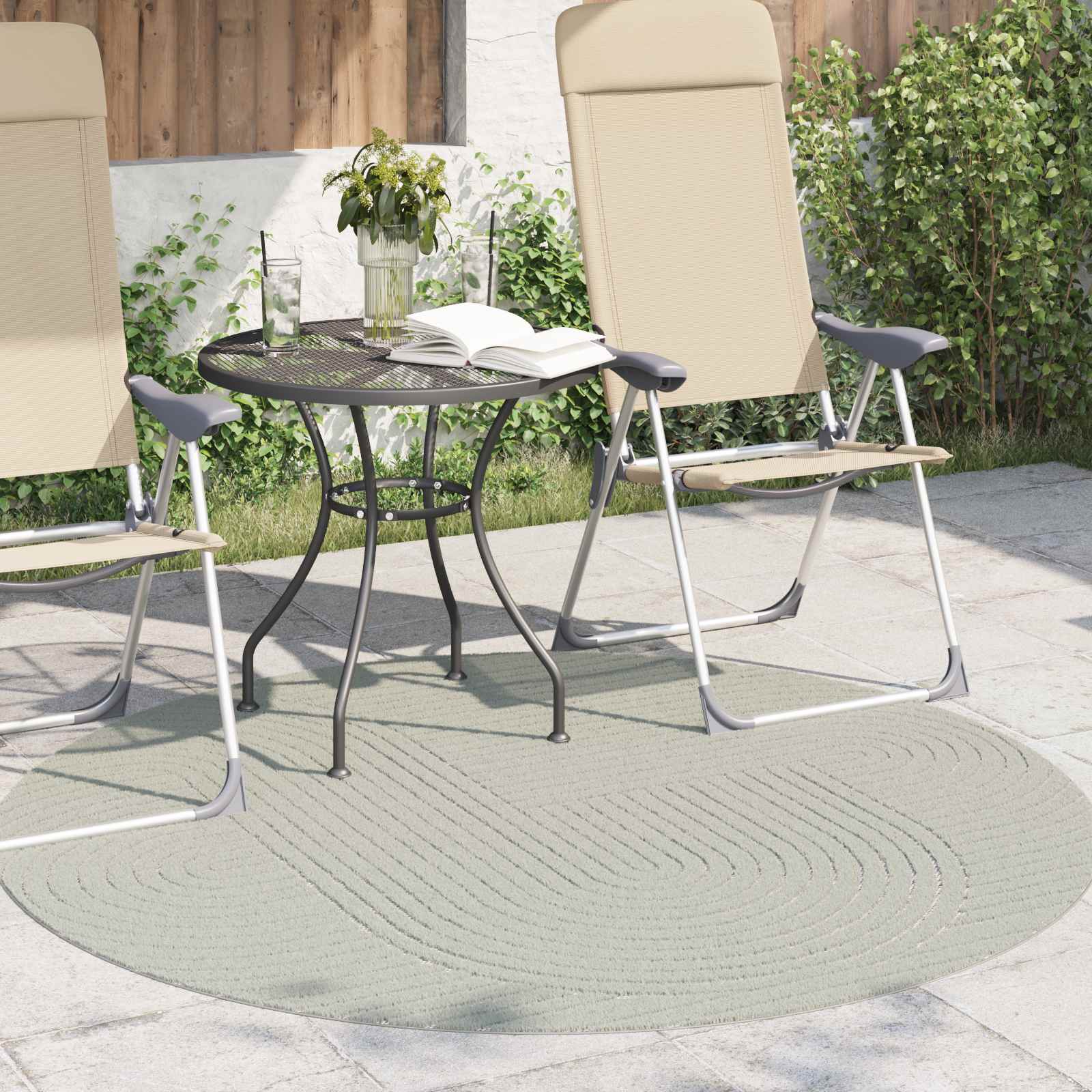 Area Rugs HUARTE Green Ø 120 CM Polyester