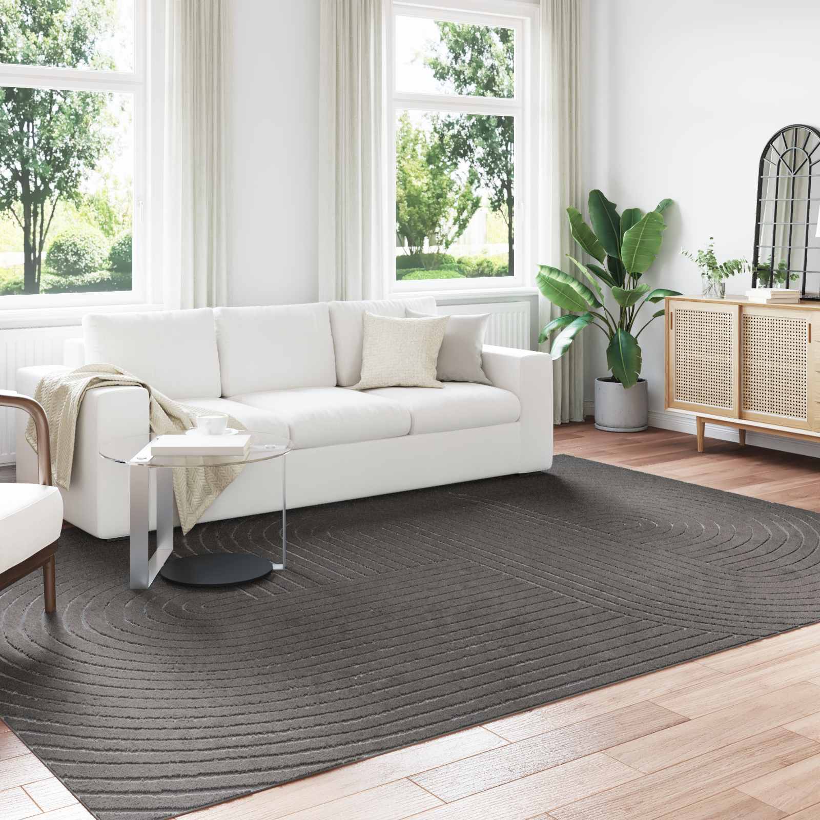 Area Rug Rectangular Anthracite 280 x 200 cm