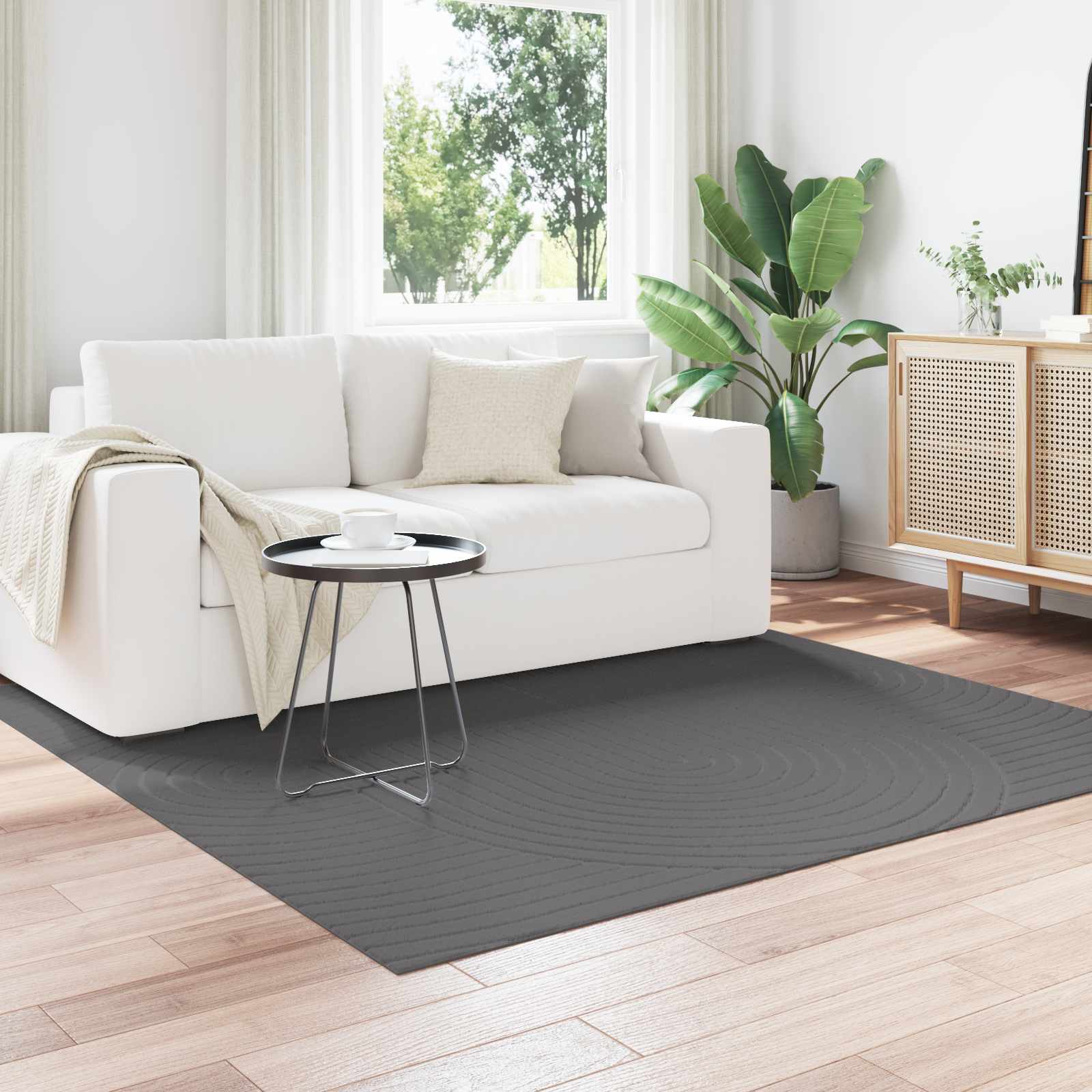Area Rug Square Anthracite 120 x 120 cm