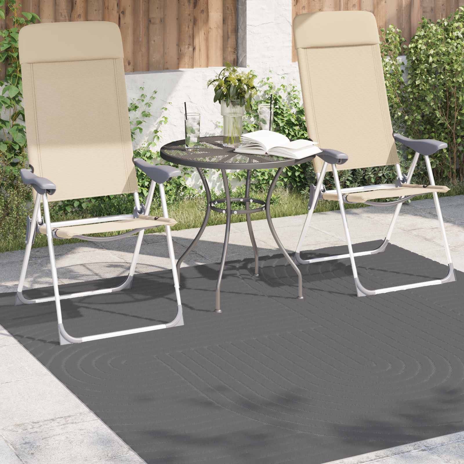 Area Rug Square Anthracite 120 x 120 cm