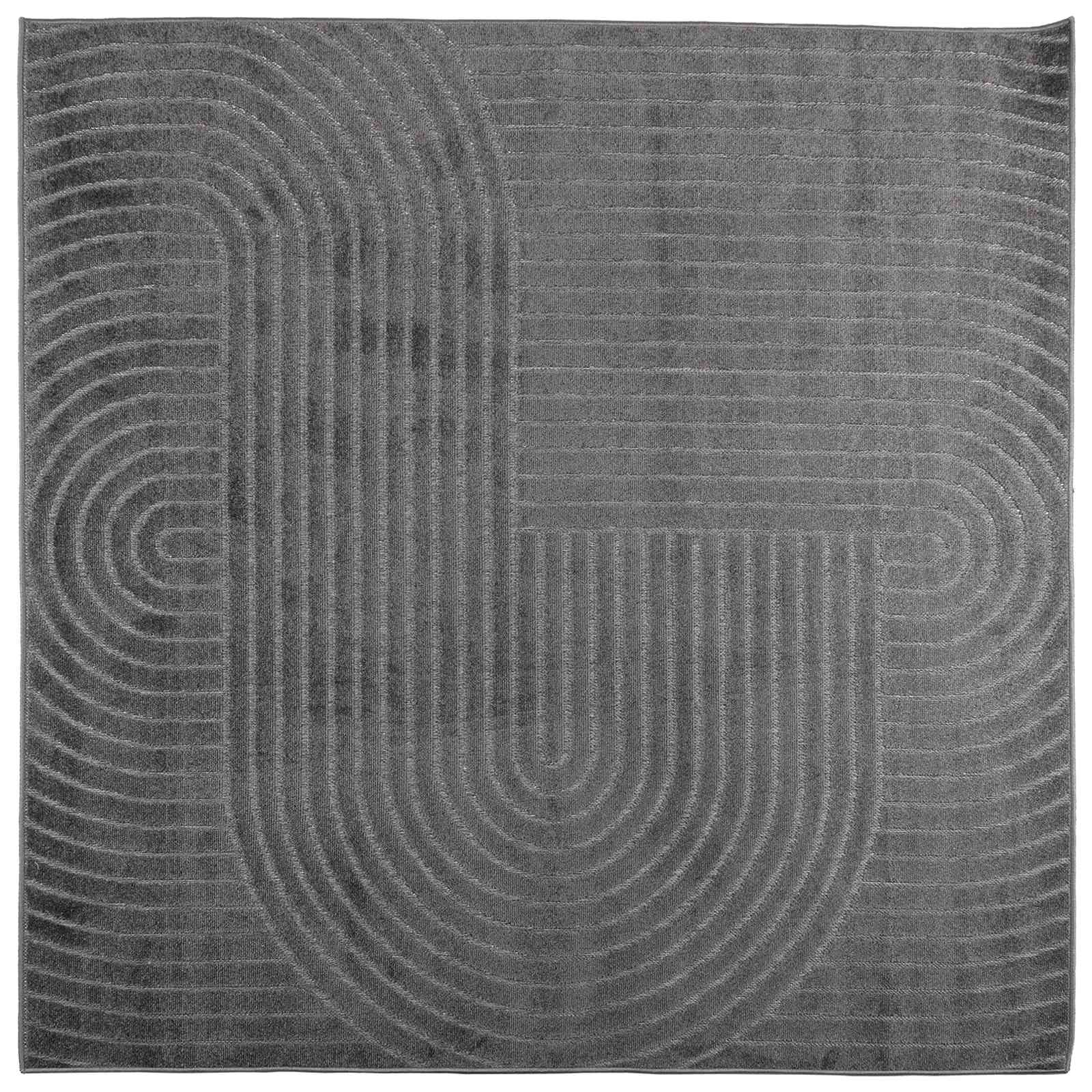 Area Rug Square Anthracite 120 x 120 cm
