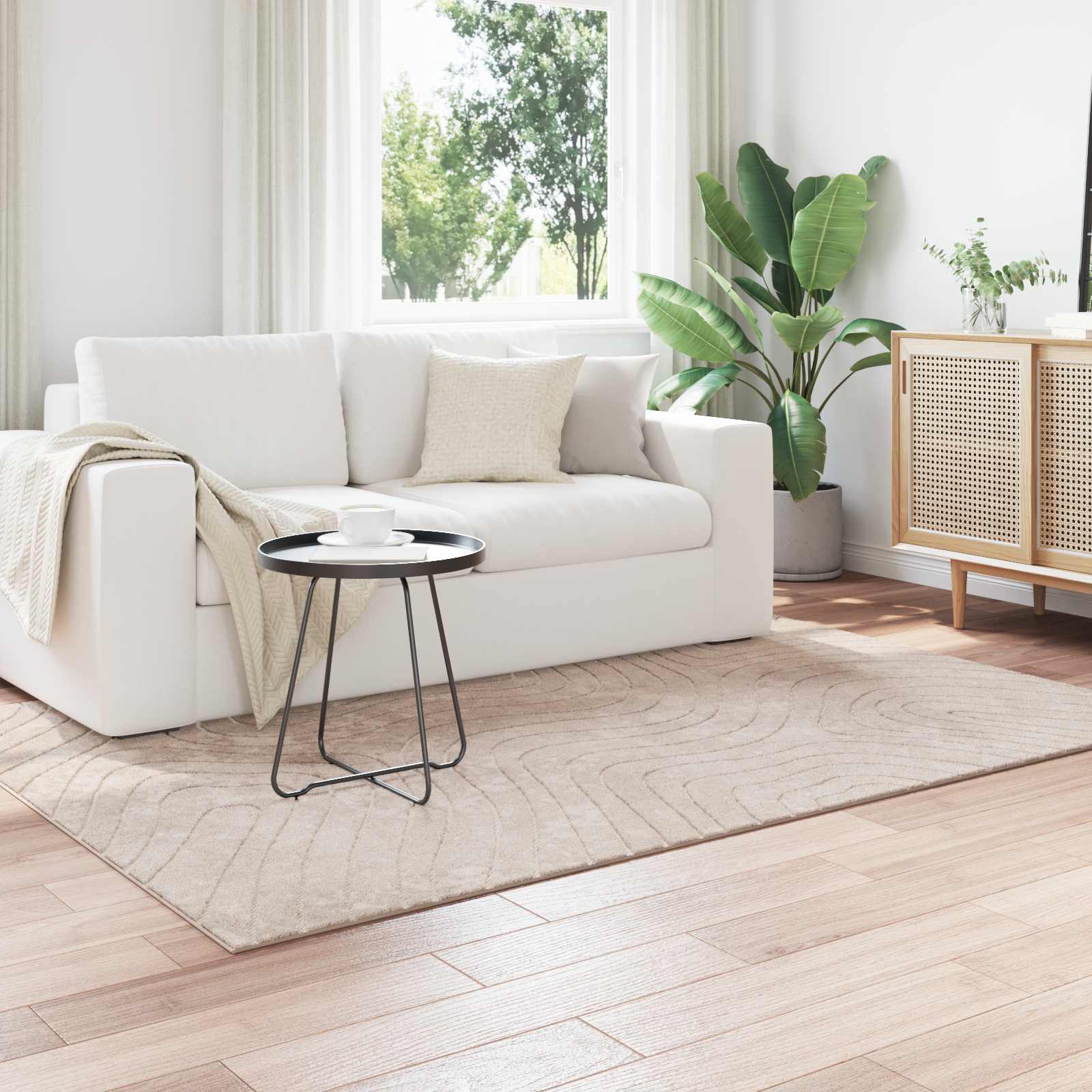 HUARTE Zonal Rug, Sand, 170 x 120 cm, Polyester
