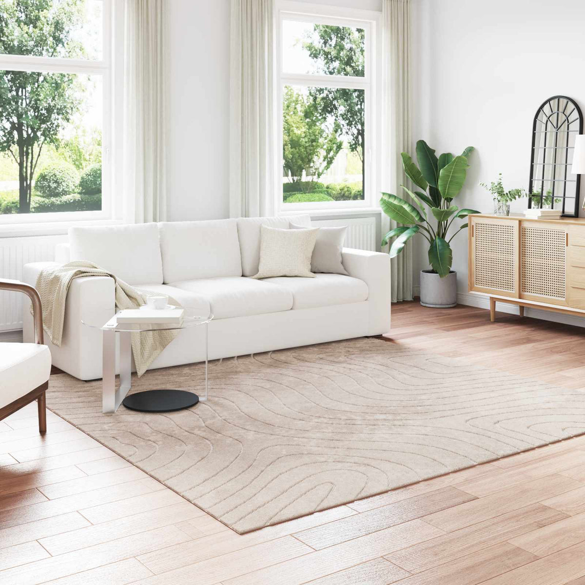 Vidaus ir lauko kilimas PALMERAS Smėlio 240 x 240 cm
