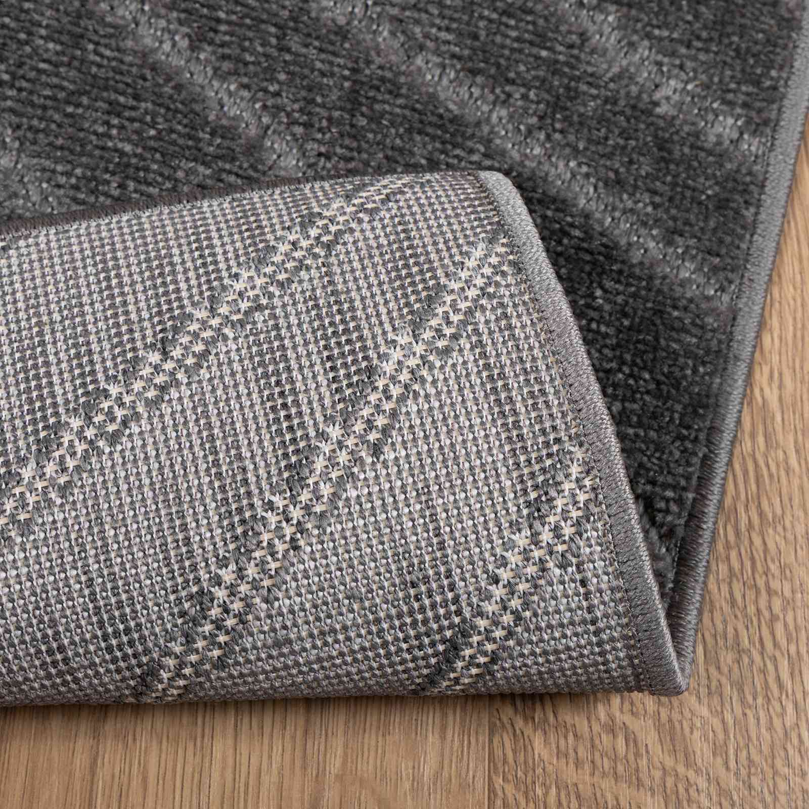Area Rug Square Anthracite 120 x 120 cm